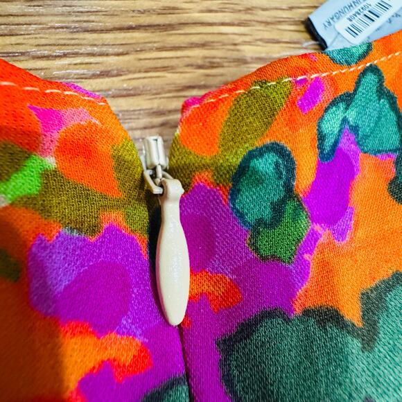 STELLA MCCARTNEY Silk Blend Malia Puff-Sleeve Floral Dress 42 - Picture 10 of 16